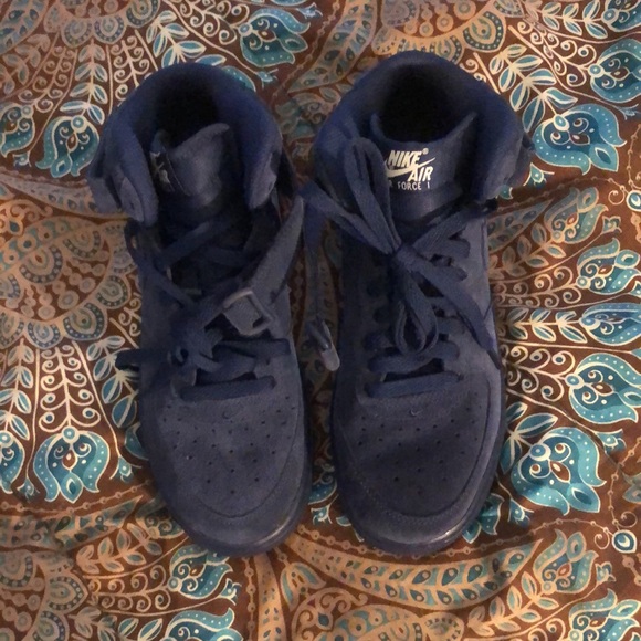 Blue High top Air Forcce 1s - Picture 2 of 2